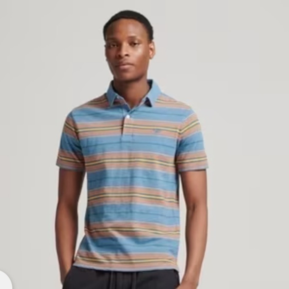 SUPERDRY
Vintage Jersey Stripe Relaxed Fit Polo T-Shirt large